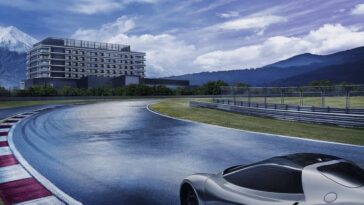 Fuji Speedway com vista para o hotel homónimo, no Japão