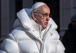 Imagem de Papa Francisco de casaco branco e cruz ao pescoço será verdadeira?