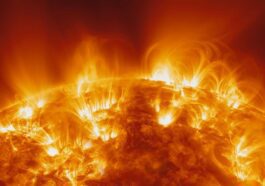 Ilustração das erupções que acontecem no Sol