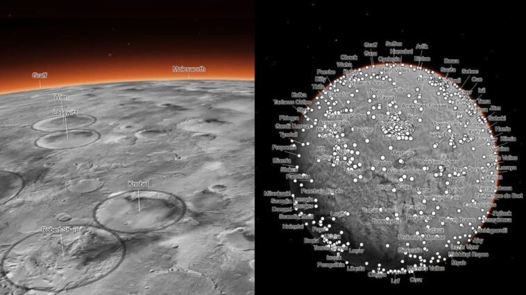 Ilustração do detalhe da nova imagem gigante de Marte