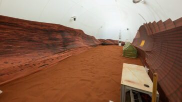 Simulação do ambiente de Marte, pela NASA