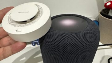 Imagem HomePod com sensor de fumo