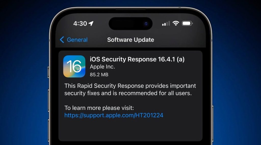 Mise à jour rapide de la réponse de sécurité Apple iPhone MacBook
