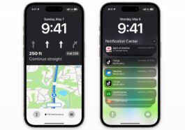 Ilustração do iOS 17 com mapas no Ecrã Bloqueado