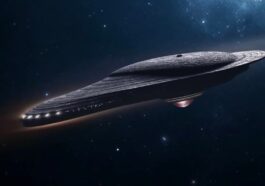 Ilustração de uma nave espacial extraterrestre