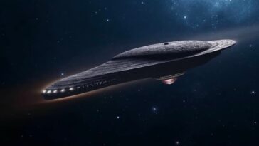 Ilustração de uma nave espacial extraterrestre