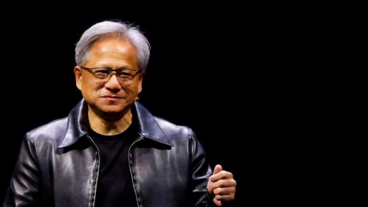 Avec l'IA, tout le monde peut être programmeur 3 Jensen Huang, PDG de Nvidia Corp, lors du forum Computex à Taipei, Taiwan. Source : REUTERS/Ann Wang