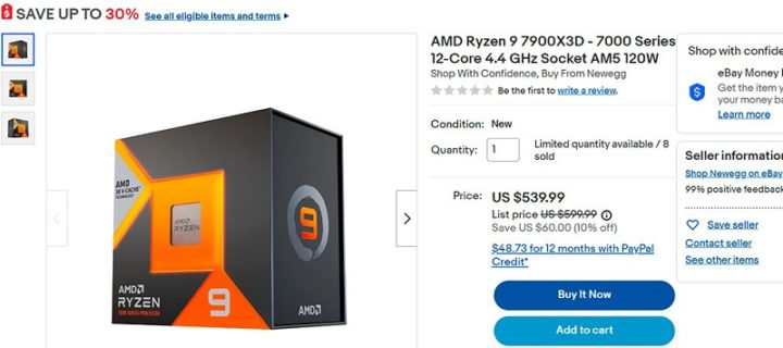 Le processeur AMD Ryzen 9 7900X3D est egalement deja 10