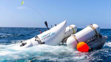 Imagem do submarino OceanGate que está perdido