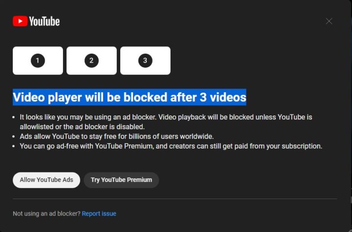 1688115604 99 YouTube menace de bloquer les utilisateurs qui insistent pour utiliser