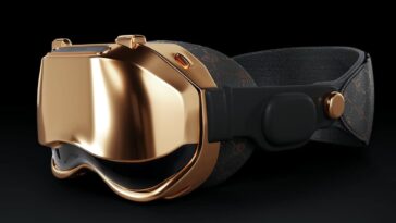 Imagem dos Apple Vision Pro pensados pela Caviar