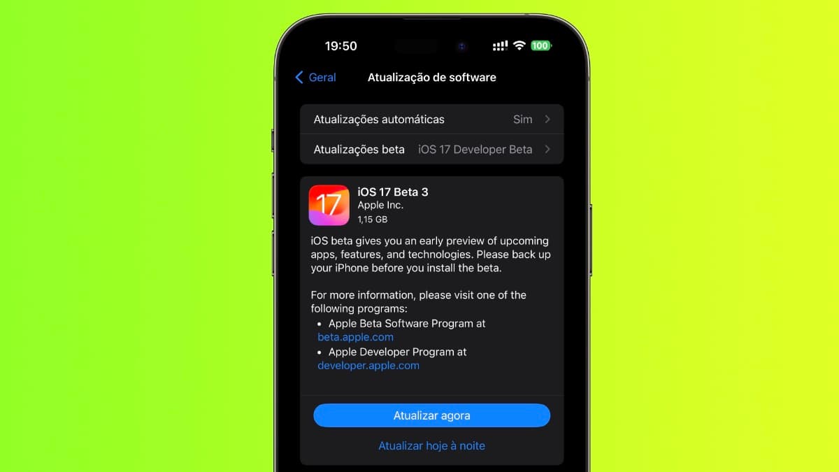 Imagem iOS 17 beta 3