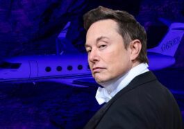 Ilustração do jato de Elon Musk seguido agora na rede Threads