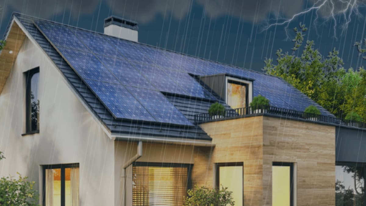 Imagem de ilustração de painéis de produção de energia da chuva