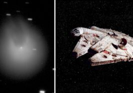 Ilustração do cometa Millennium Falcon