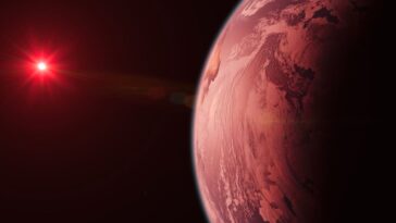 Ilustração do exoplaneta a 40 anos-luz da Terra, o TRAPPIST-1e
