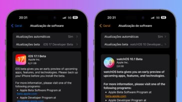 Imagem iOS 17.1 beta com watchOS 10.1 beta