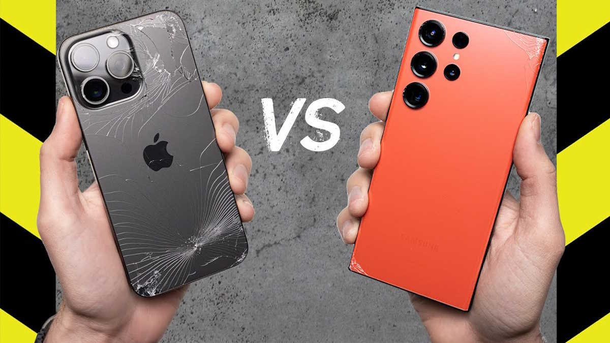 iPhone 15 Pro Max Galaxy S23 Ultra Apple Samsung resistência