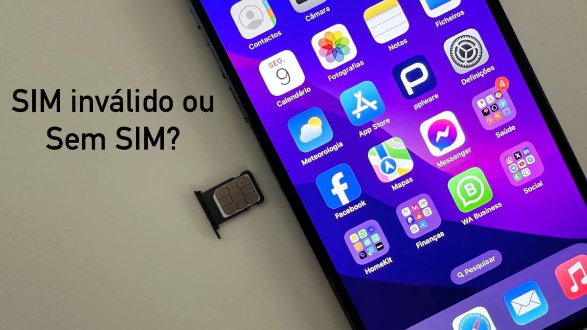 Ilustração iPhone com cartão SIM inválido