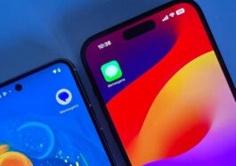 Ilustração do serviço Mensagens da Apple versus RCS da Google que a Samsung também usa no Android
