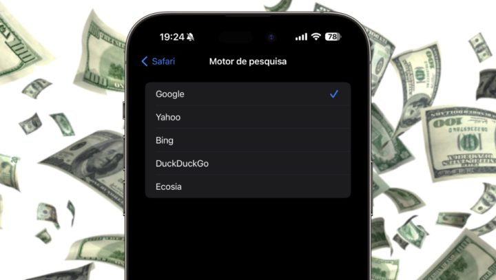 Image du menu de remplacement du moteur de recherche sur iOS