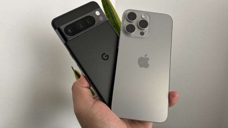 Imagem iPhone 15 Pro Max versus Pixel 8 Pro