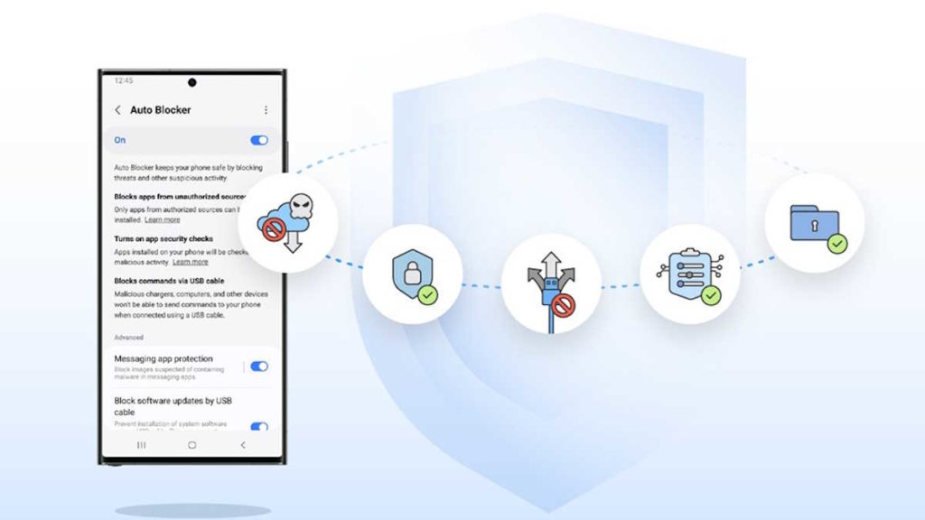 Sécurité du smartphone Samsung Auto Blocker One UI 6