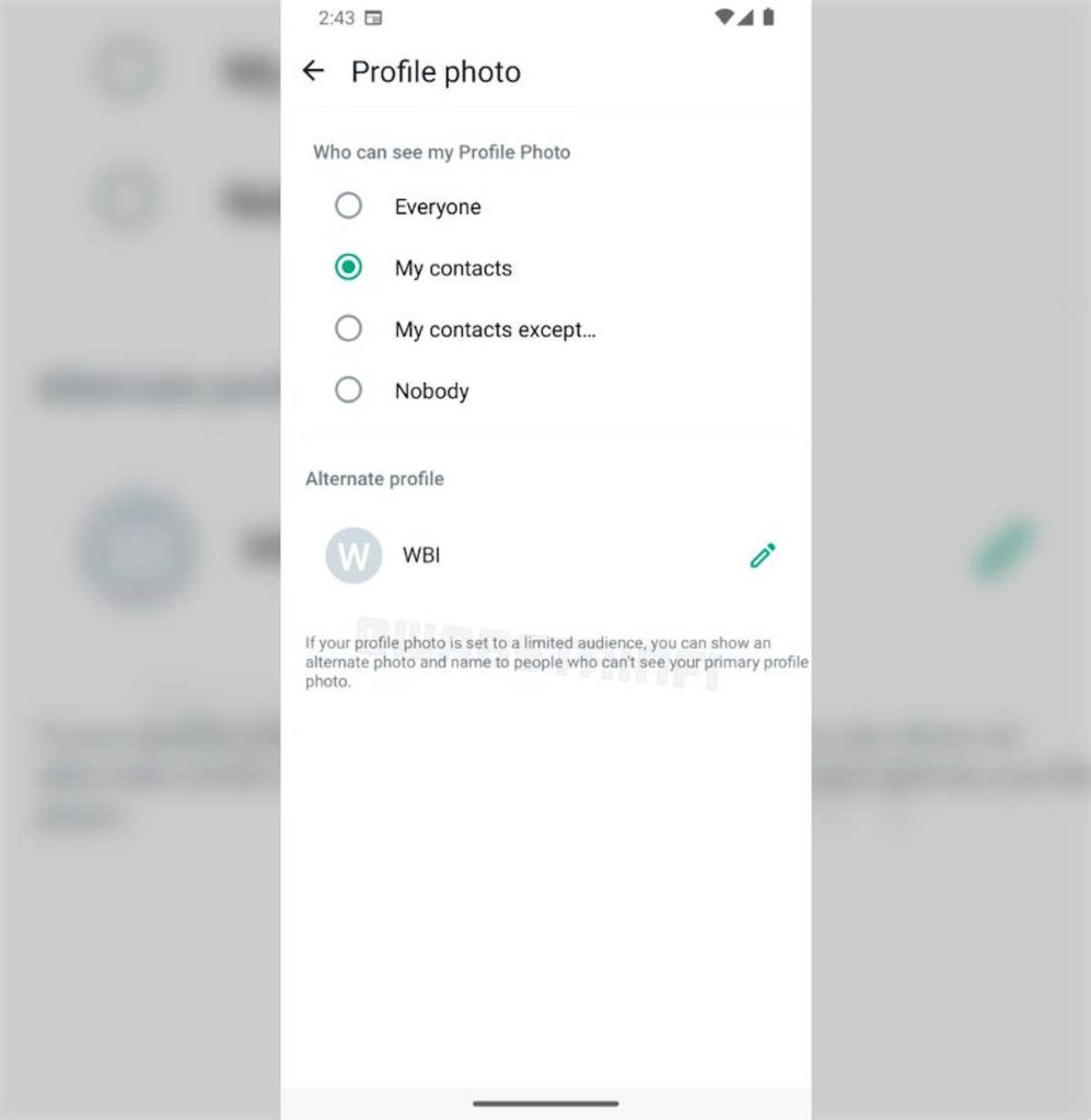 Profils de confidentialité alternatifs WhatsApp
