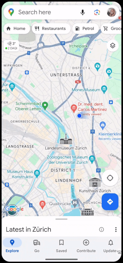 Données privées de Google Maps