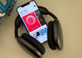 Imagem Apple Music no iPhone 12 Pro Max com AirPods Max