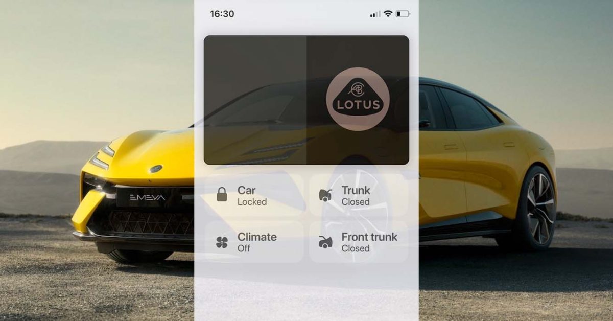 Lotus confirme que l'Emeya 2024 prend en charge la clé de voiture que vous pouvez contrôler depuis un iPhone ou une Apple Watch