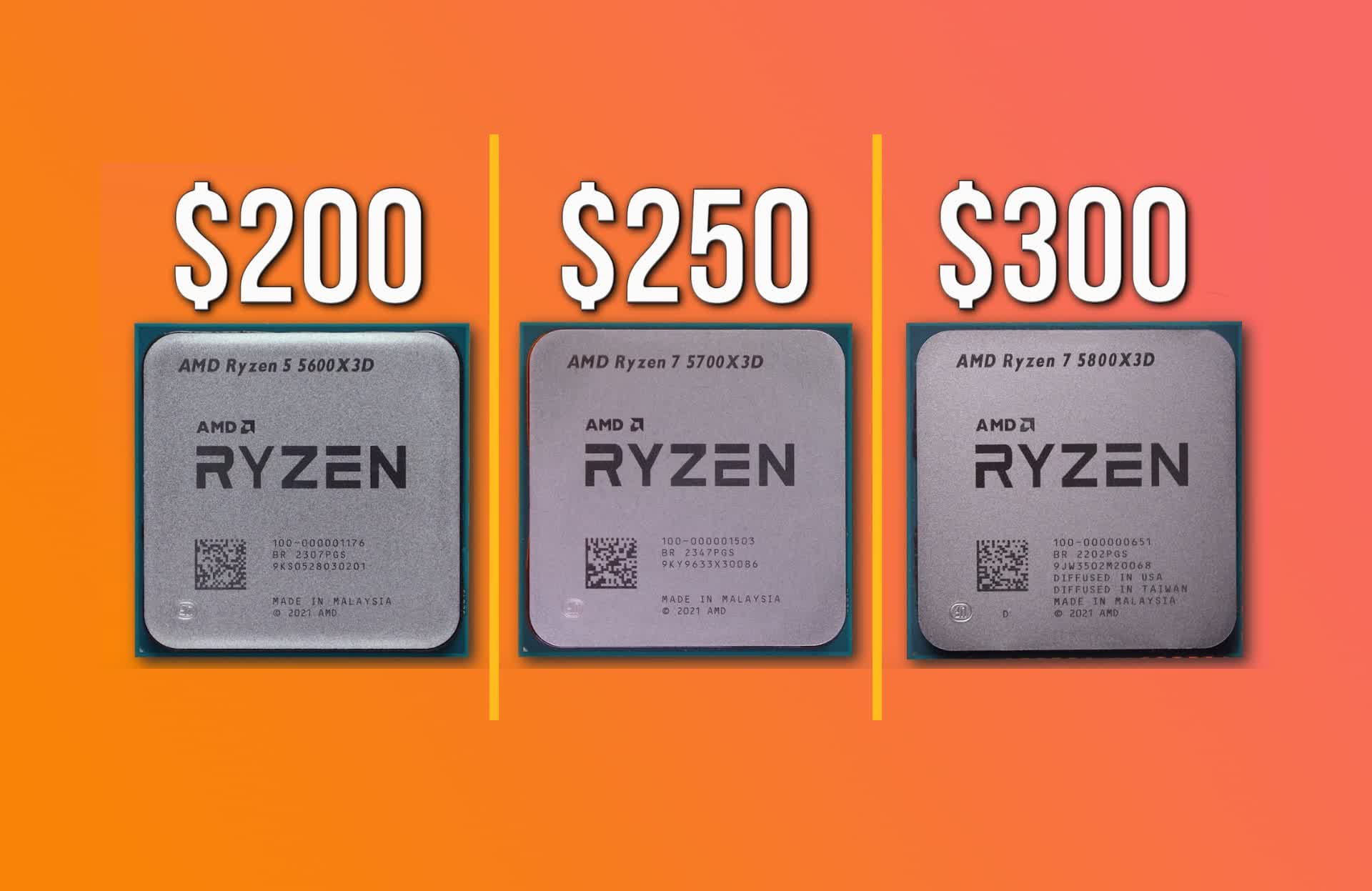 Processeur AMD X3D contre : 5800X3D contre 5700X3D contre 5600X3D