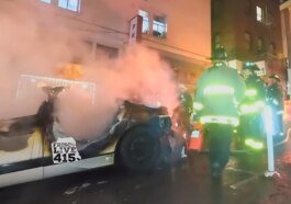 Waymo self-driving taxi vandalized and set ablaze by San Francisco crowd