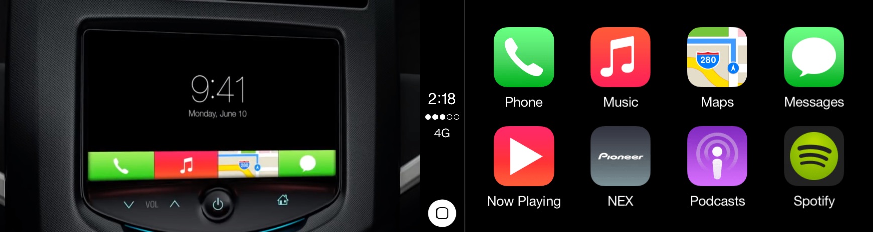 Avant CarPlay Apple avait presente en avant premiere iOS dans la