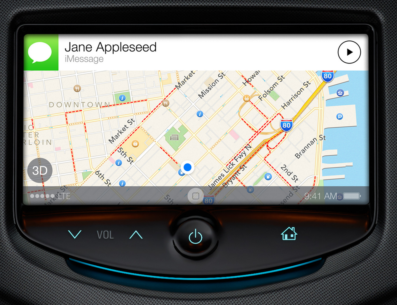 Avant CarPlay Apple avait presente en avant premiere iOS dans la