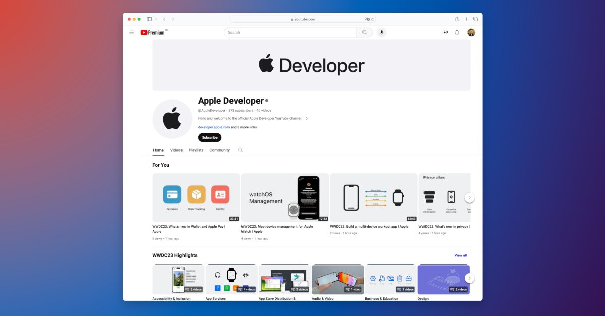 Les vidéos des développeurs Apple sont désormais disponibles sur YouTube avant la WWDC 2024