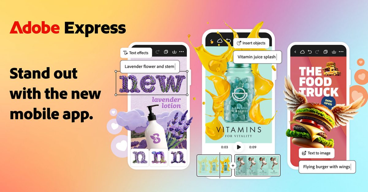 La nouvelle application Adobe Express avec Firefly AI est désormais disponible sur l'App Store iOS