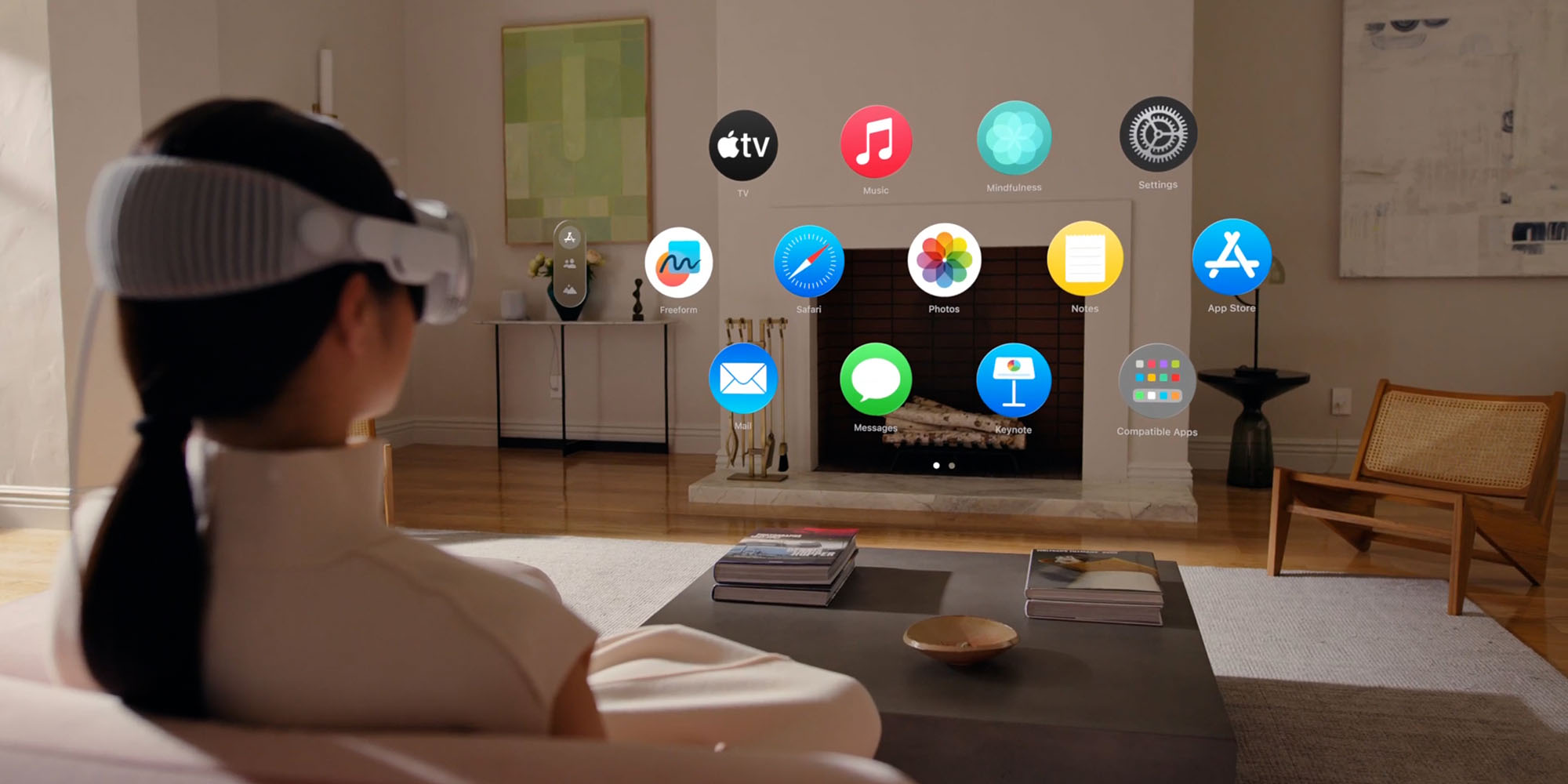 Meta ouvre son Horizon OS aux casques de réalité mixte tiers 2 Disponibilité de Vision Pro (image d'invite Apple montrant la grille des applications) | visionOS