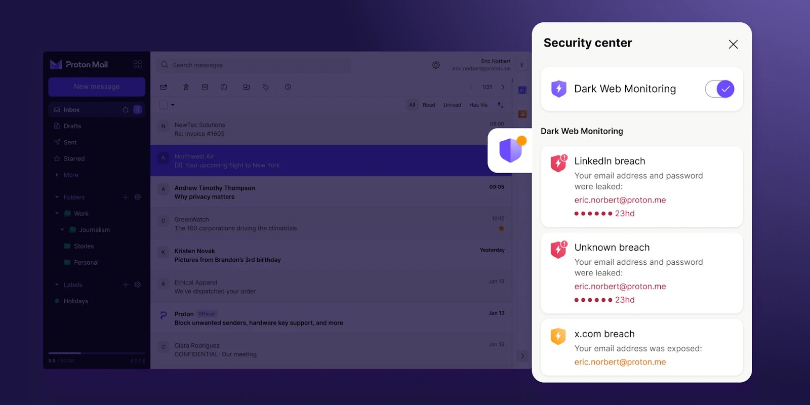 Proton ajoute une surveillance détaillée du Dark Web pour les forfaits payants 2 Proton ajoute une surveillance detaillee du Dark Web pour les.webp