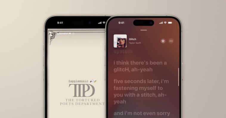Taylor Swift utilise les paroles d'Apple Music pour partager des énigmes sur « Le département des poètes torturés » 1 Taylor Swift utilise les paroles d'Apple Music pour partager des énigmes sur « Le département des poètes torturés »