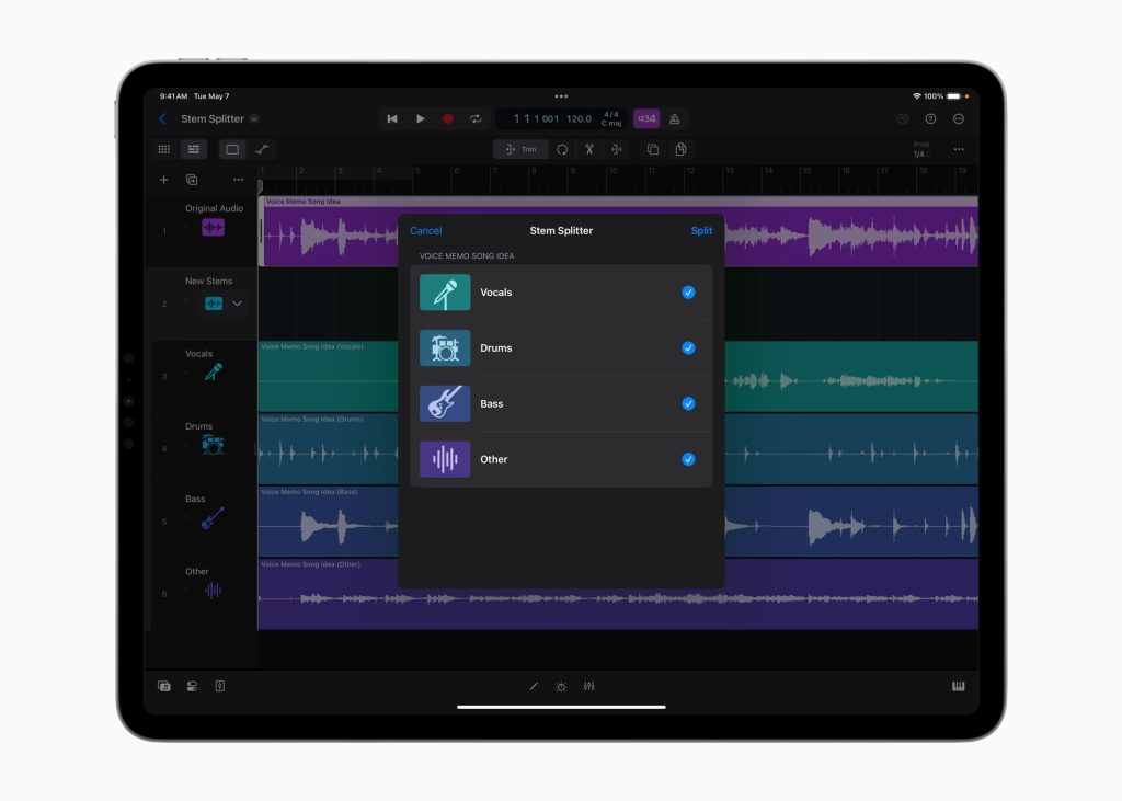 Séparateur de tige pour iPad Logic Pro