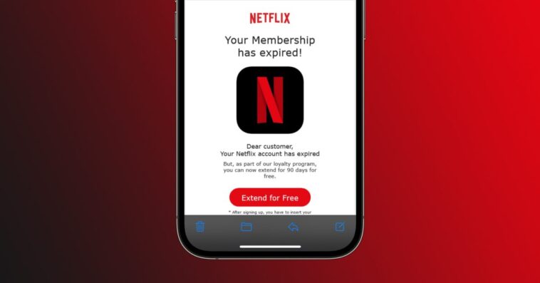 PSA : Méfiez-vous de cette escroquerie sournoise de phishing sur Netflix 1 PSA : Méfiez-vous de cette escroquerie sournoise de phishing sur Netflix