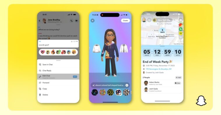 Snapchat ajoute des discussions modifiables, des réactions emoji et de nouvelles fonctionnalités d'IA 1 Snapchat ajoute des discussions modifiables, des réactions emoji et de nouvelles fonctionnalités d'IA