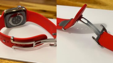 Voici un aperçu d'un bracelet en silicone Apple Watch inédit avec une boucle en métal