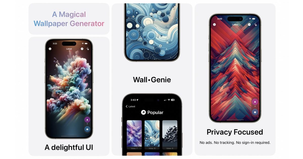 Wall Genie pour iPhone veut vous aider à créer de magnifiques fonds d'écran avec l'IA