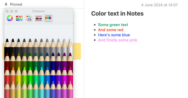 1717508405 148 Comment obtenir du texte en couleur dans lapplication Apple Notes