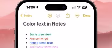 Comment obtenir du texte en couleur dans l'application Apple Notes