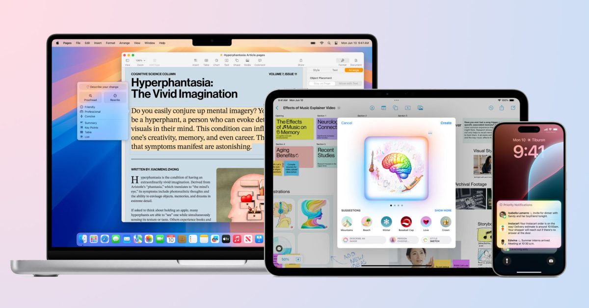 Ce sont les iPhones, iPads et Mac compatibles avec « Apple Intelligence »