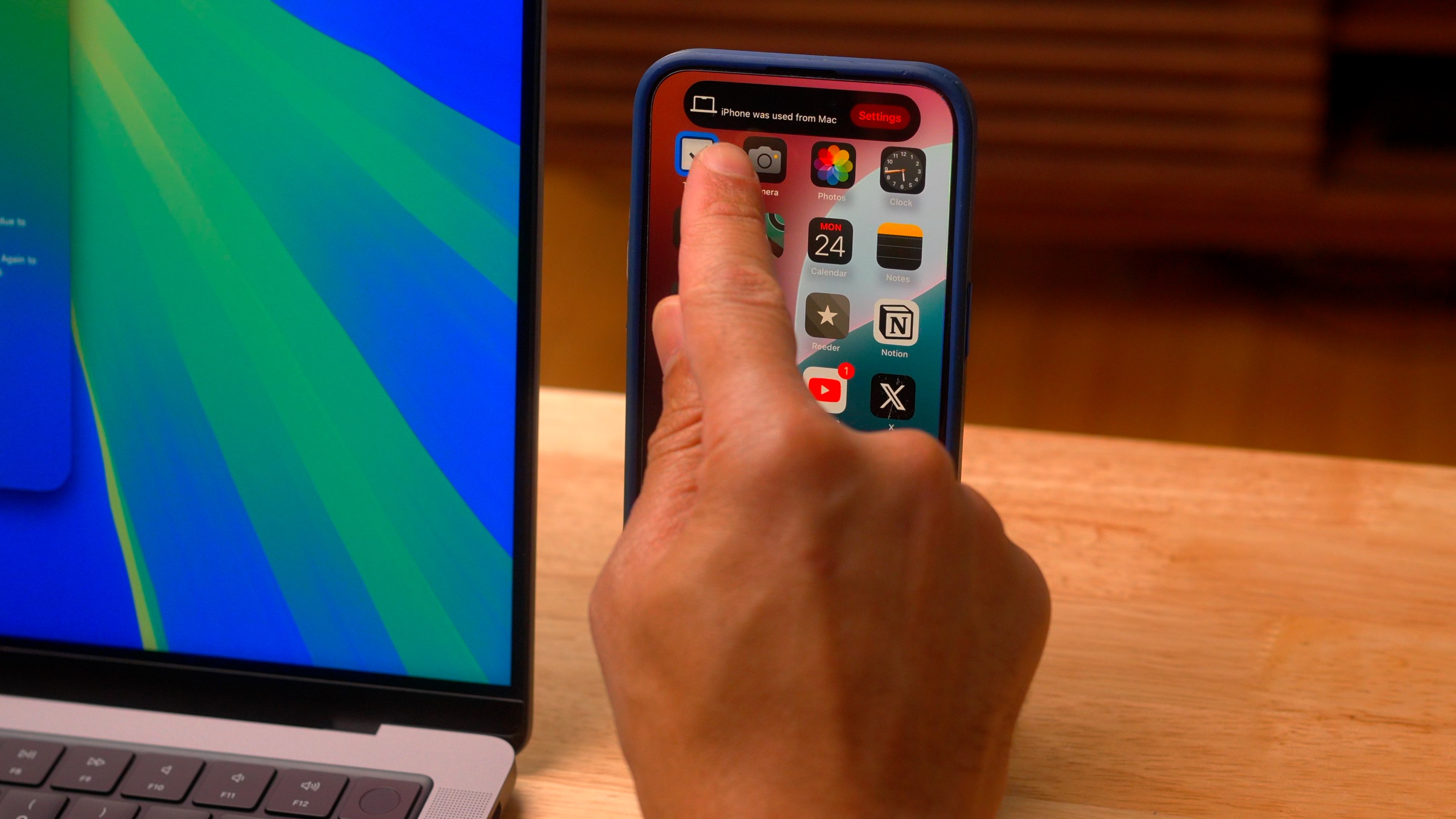 Avertissement que iPhone Mirroring a déjà été utilisé.