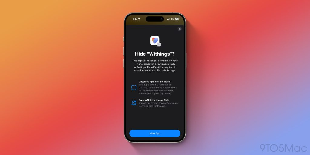 verrouiller et masquer l'application sur iPhone sous iOS 18